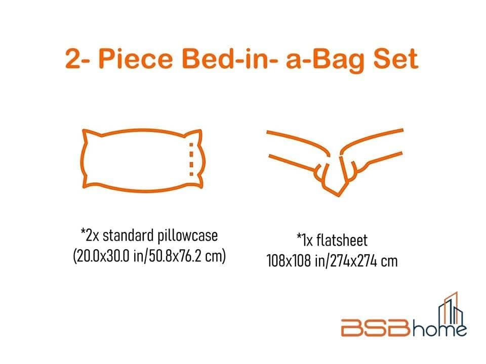 BSB HOME Kingston Collection Super King Size Bedsheets with 2 King Size Pillow Covers| Luxury Soft Sheets (3pcs Set) |108x108 inches, (White & Multicolour, Cotton)