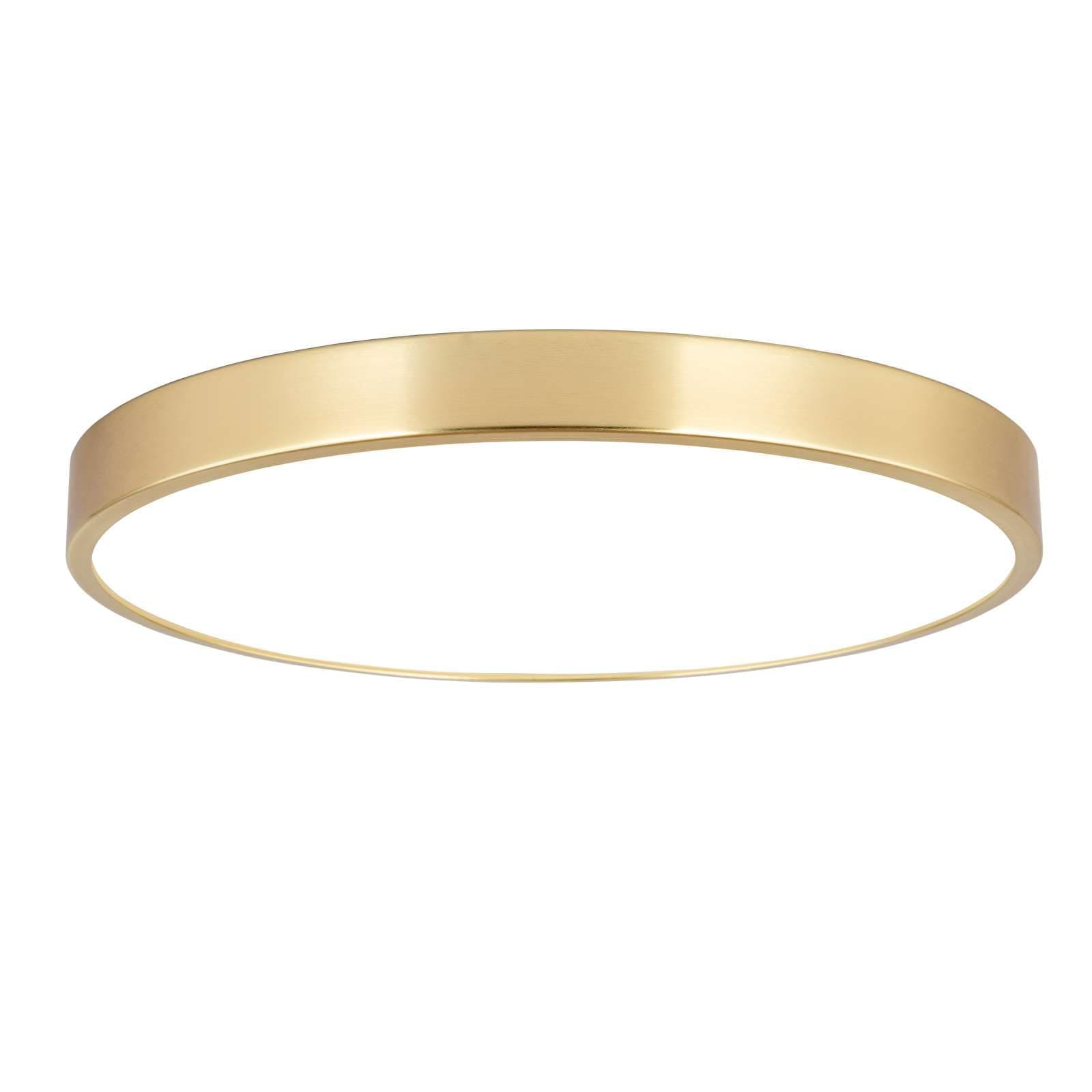 SOTTAE 12 Inch Brushed Gold Metal Flush Mount LED Ceiling Light, 3000-5000K 20W Thin Round Modern Low Profile Ceiling Light Fixtures for Bedroom, Living Room, Kitchen, Entryway, Bathroom