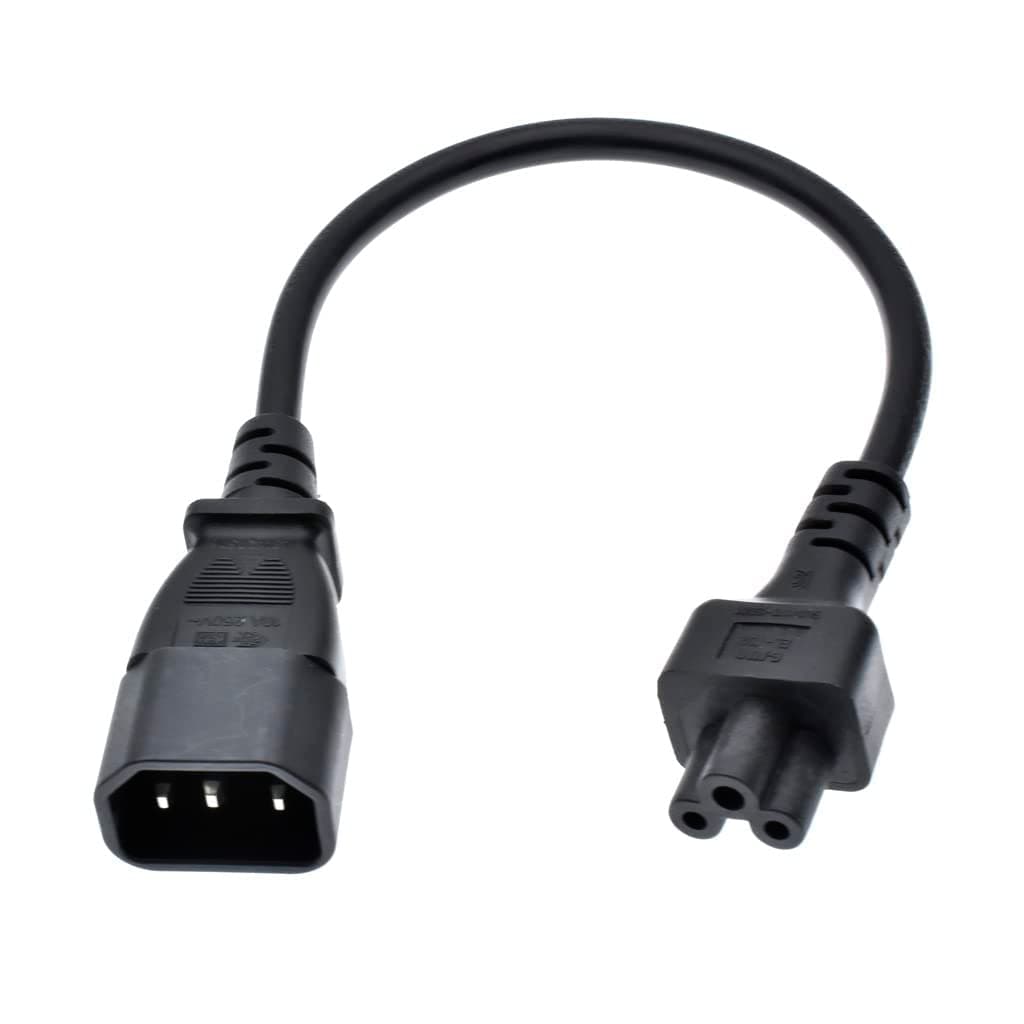 Toptekits C14 to C5 Power Plug Cable,IEC 320 C14 Male to C5 Female Adapter Cable(1ft)