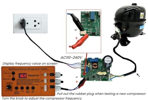 Multifunctional Refrigerator Tester, Refrigerator Compressor Tester, Pulse Solenoid Tester, Refrigerator Inverter Compressor Tester, DC Fan Damper Electric Valve Tester Fault Detector