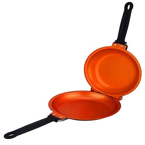 7.5" Pancake Maker SENREAL Non-stick Pancake Copper Pan Double Layer Frying Maker for Cakes Pancake Toast Egg- Gold