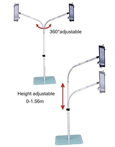 Flexible Floor/Bed Stand for All Ipad/ipad Air/ipad Mini/Any Tablets(9-11") -360 Degree Rotating
