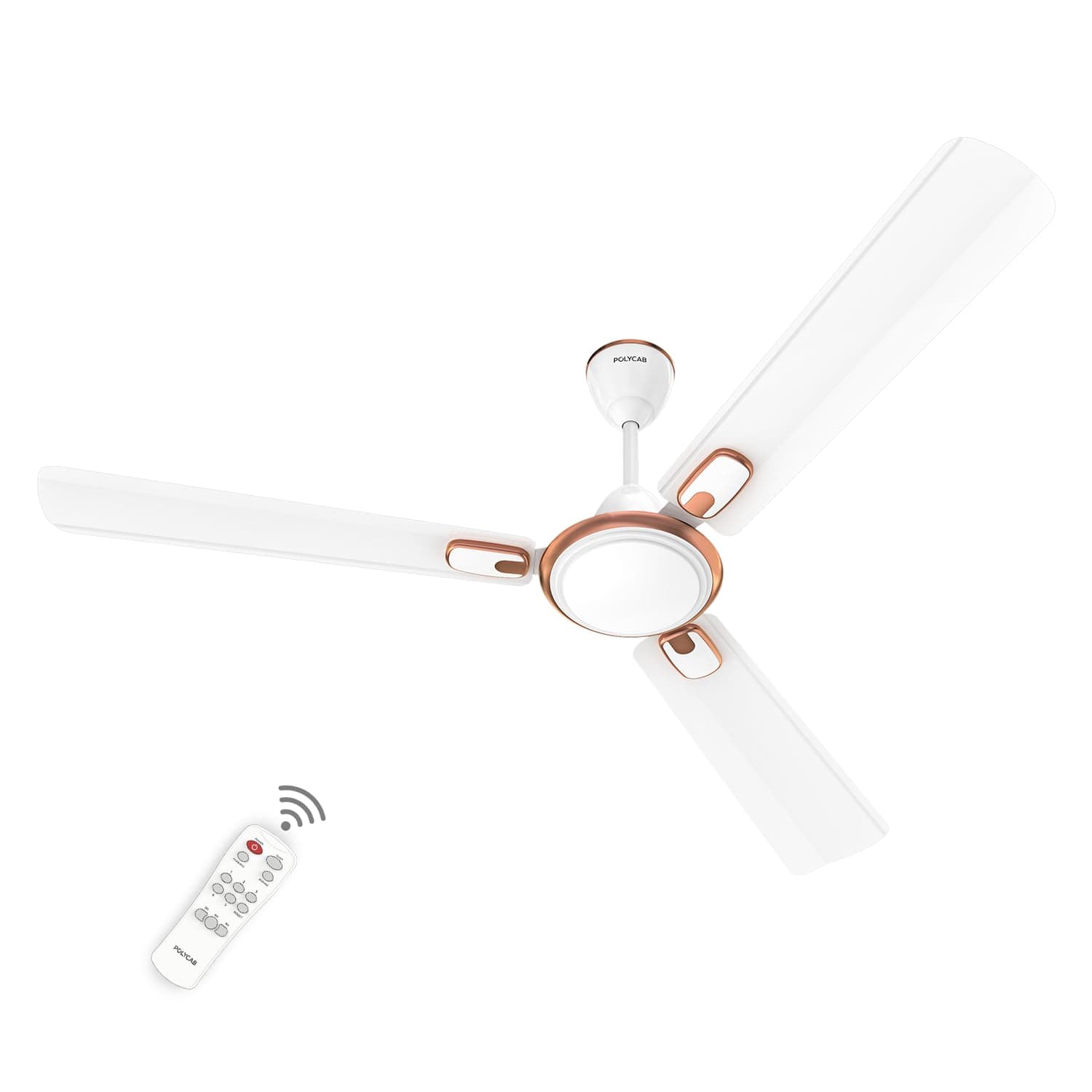 Polycab Zoomer Prime 1200mm 5-Star BLDC, Remote Ceiling fan for home | 100% Copper, High Air Delivery, 6 Speed Setting, Sleep Mode, Reverse Rotation, Boost Technology | 3 Years Warranty【Silky White】