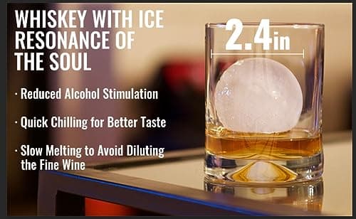 VEVOR Ice Ball Press, 2.4" Ice Ball Maker, Aviation Aluminum Ice Ball Press Kit for 60mm Ice Sphere, Ice Press with Tong and Drip Tray, for Whiskey, Cocktail, Bourbon, Scot on Party & Holiday, Red