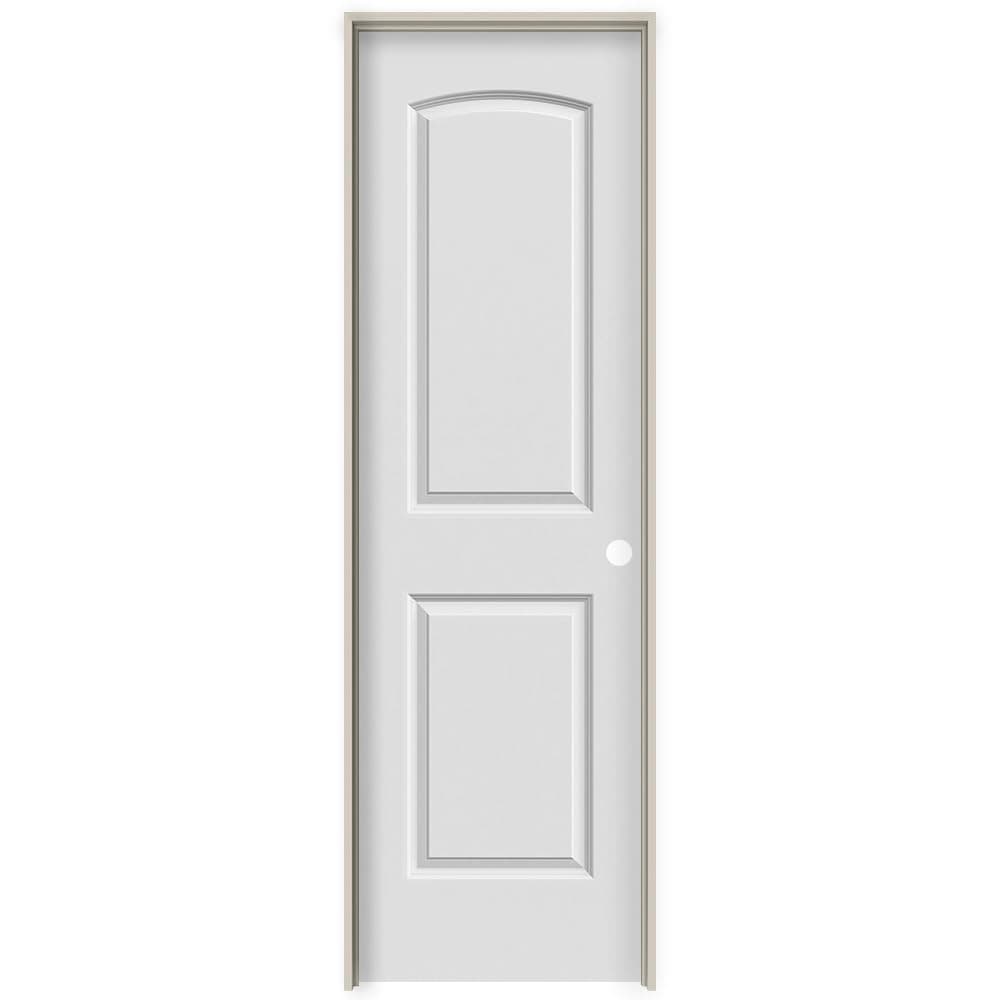 National Door CompanyZZ364261L Solid Core, Primed, Molded 2-Panel Archtop, Left Hand, Prehung Interior Door, 28"x80"