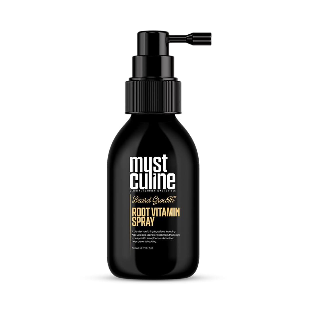 Mustculine Beard Root Vitamin Spray, Beard Vitamins for Full Beard, Beard Growth Vitamin for Stronger, Longer and Bushy Beards (1 Package)