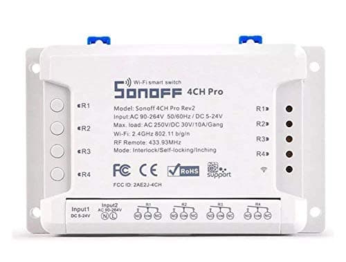 Snowsound 4CH Pro R2 Switch Upgraded Version 4 Channel WiFi Smart Switch Wireless Remote Control Automation Module Socket for Smart Home Compatible with Alexa and Google Home