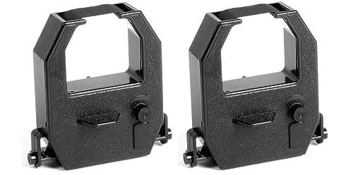 (2 pack) Replacement Ribbon Fits All Amano PIX 10/15/20/21/25/35/28/55/75/95/200/3000/4000 And All Amano TCX 11/21/22/35/45/85/88/90 Time Clocks, Black ink