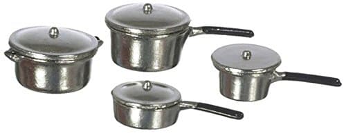 Dollhouse Miniature Aluminum Cookware Set