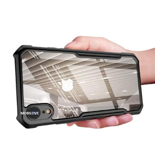 MOBILOVE Shockproof Crystal Clear Eagel Back Cover Case for iPhone XR | 360 Degree Protection | Protective Design | Hybrid Soft PC Anti Clear Gel TPU Bumper Case (Black)