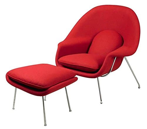 Womb Ottoman Set Wool Lounge Chair, Large