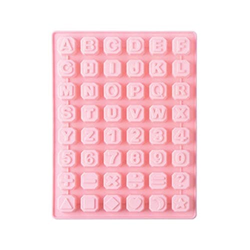 CHAOCHAO 3D Silicone Ice Cube Mould Making Molds Letter Shape Chocolate Mould Ice Cube Tray Container Household DIY Tool (Color : Pink)
