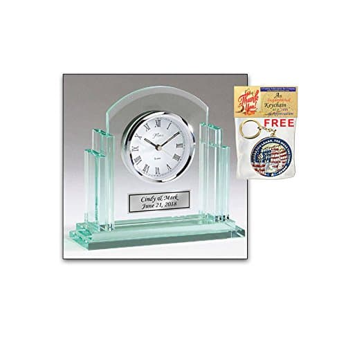 AllGiftFrames Premium Glass Engraved Clock Personalized Retirement Wedding Employee Recognition Service Award