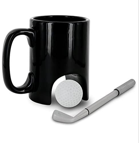 Extrafunn Black Ceramic Executive Golf Mug-Best for Father's Gift