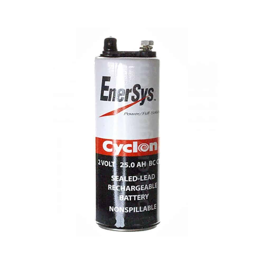 Enersys (Hawker) Cyclon 0820-0004 BC-Cell 2 Volt/25 Amp Hour Sealed Lead Acid Battery Threaded Post Terminals M6 Negative, M8 Positive
