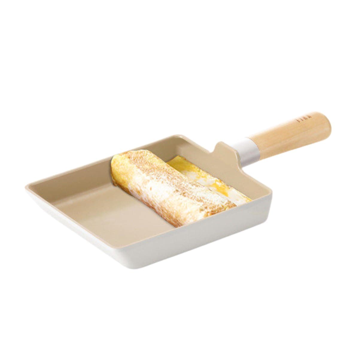 FIKA Kitchen Nonstick 6-Inch Rectangle Tamagoyaki Egg Roll Pan with Wooden Handle, Japanese Omelette Frying Skillet, Induction Compatible Cookware, Healthy Cooking Tamago Pan, Made in Korea (15cm)