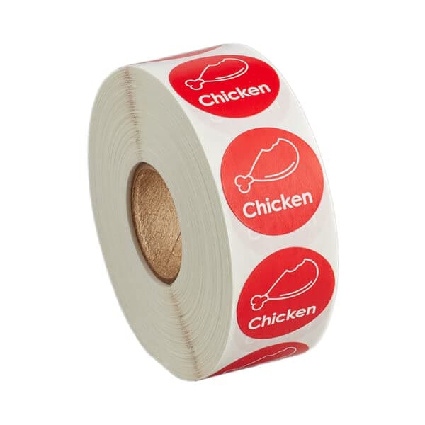 1000 Stickers/Roll "Chicken" Permanent 1 Inch Label Sticker
