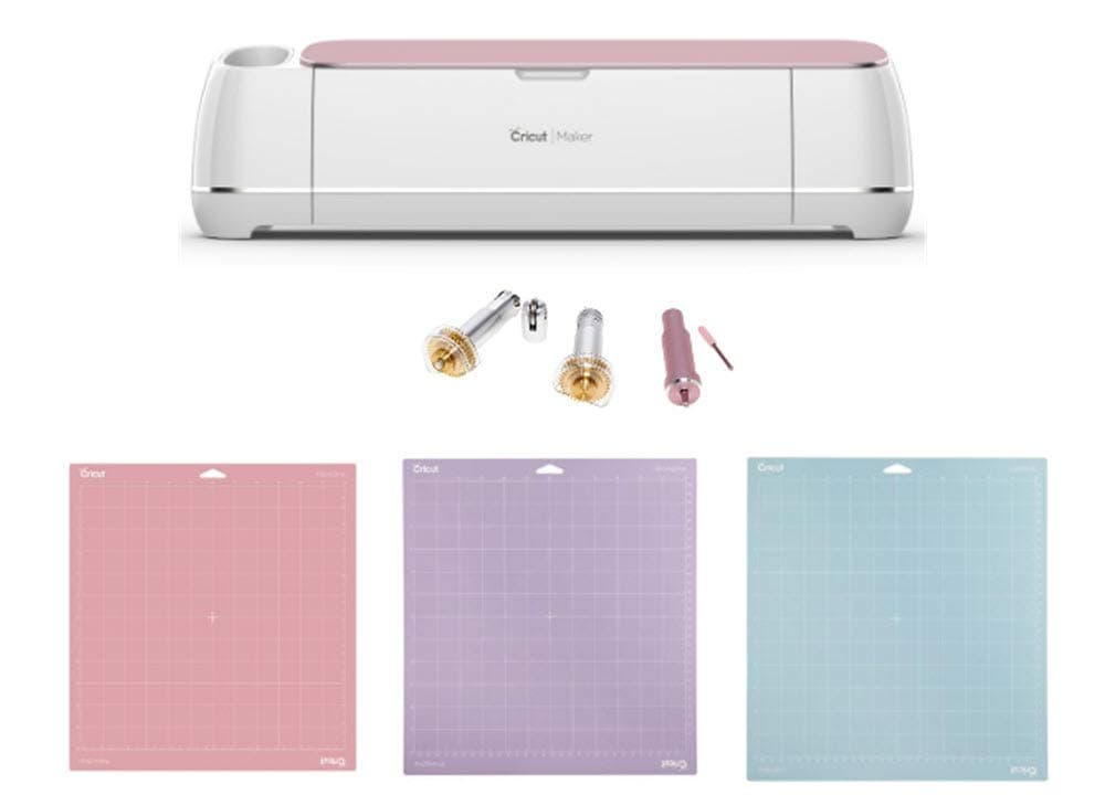 Cricut Maker with Adaptive Tools Bundle Rose Pink Color and 3 Matts Bundle