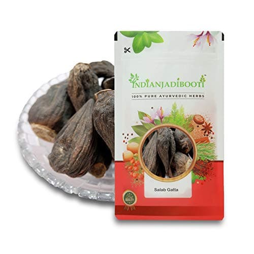 IndianJadiBooti Salab Gatta (100g) | Premium Orchid Root (Orchis Mascula) | Salam Gatta | Original Ayurvedic Rasayana for Strength, Vigor & Physical Vitality | Whole Dried Tubers | Stone Hard Quality