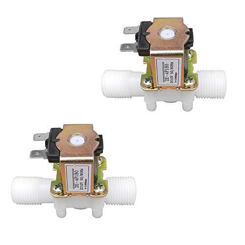 Ximimark 2Pcs 1/2" Thread Plastic Electric Solenoid Valve Water Inlet Flow Switch Magnetic Water Air Normally Closed Tools DC 12V N/C 0.02 to 0.8mpa