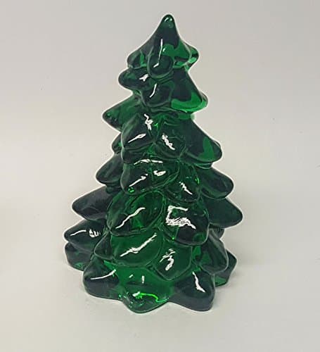 Mini Evergreen Green Glass Christmas Tree Hand Made