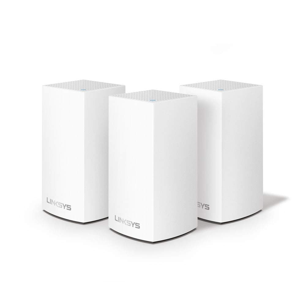 Linksys VLP0103 Velop Whole Home Mesh WiFi System (AC1200 WiFi Router/WiFi Extender for Seamless Coverage of up to 4,500 sq ft, Parental Controls, 3-Pack, White)