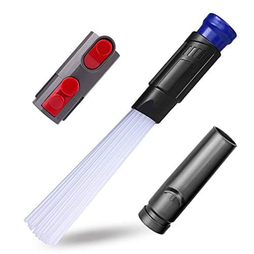 DDcafor Vacuum Dust Brush Attachment Dirt Remove Tool for Cleaning Extendable Universal Accessories for Car Corners, Air Vents, Keyboards Compatible with Dyson V6 V7 V8 V10