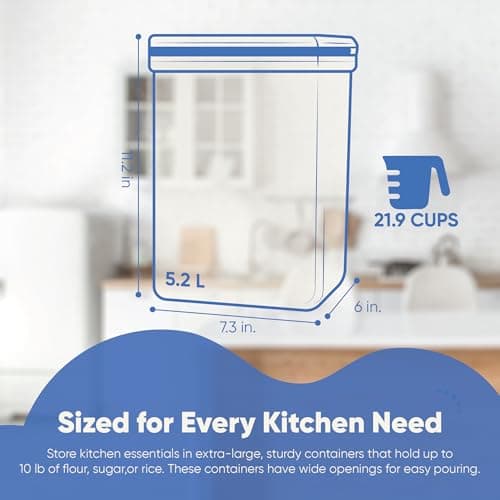 Chef's Path Extra Large Tall Food Storage Containers 175oz -BPA Free - 2 PC Set Pen and 8 Chalkboard Labels