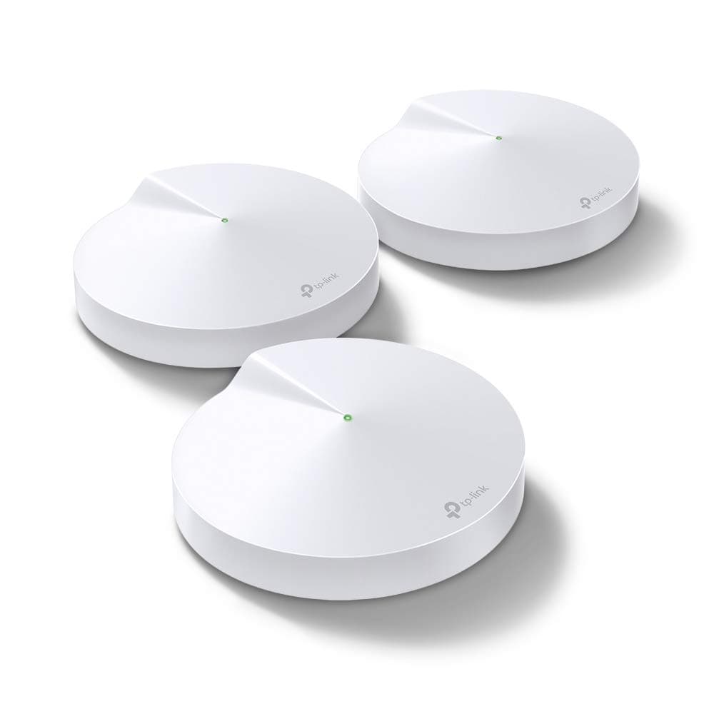 TP-Link Deco M5 (3-Pack) AC1300 Dual-Band Whole Home Mesh WiFi System, Up to 5500 Sq. ft. Coverage, 100 Devices Connectivity, Built-in Anti-Virus, WiFi Router/Extender Replacement, Parental Controls