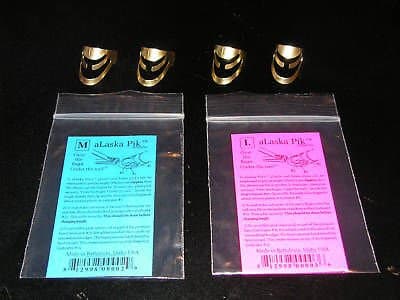 4 Brass Alaska Pik Guitar / Stringed Instr Finger Picks
