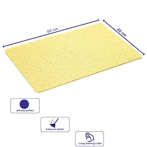 Anti-Mold Non-Slip Shower Mat (Yellow, Medium)