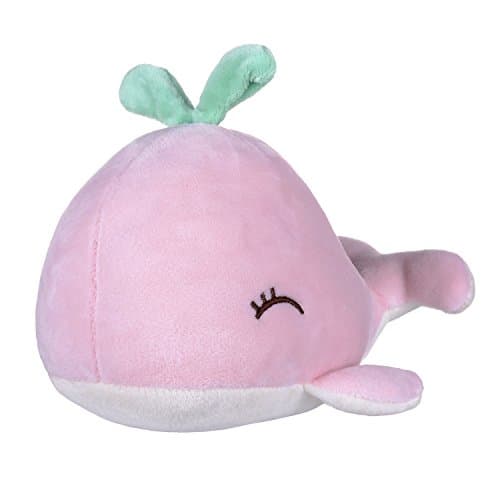 Funif Cute Plush Decorative Throw Pillow for Home Office Sofa Stuffed Animal Toys Back Cushion Creative Doll for Kids Pink Whale 7.8"
