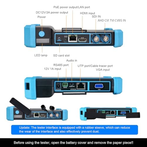 PoE付きIPカメラテスター、WANLUTECH CCTVカメラテスト CVI TVI AHD SDI アナログカメラテスト 5.4インチ タッチスクリーンケーブルトレーサー RJ45ケーブル TDR テスト RS485 HDMI in VGA in (IPC-5200C Plus)