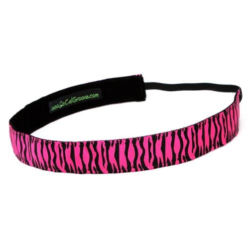 Zebra Groovy Headband in Pink 7/8"