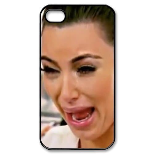 Kim Kardashian Plastic Case/Cover FOR Apple iPhone 4/4s, Hard Case Black/White