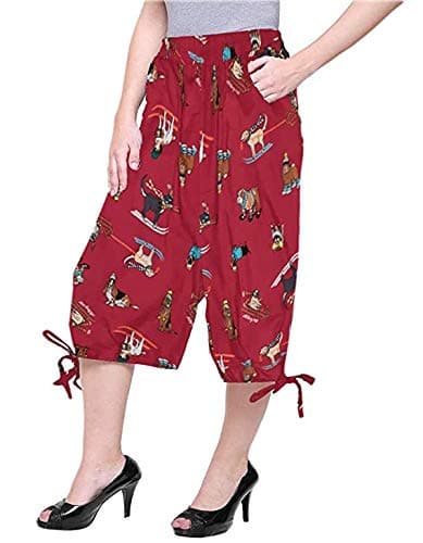 MAGICWomen's Capri, Soft Cotton Printed 3/4 Pyjama Pant