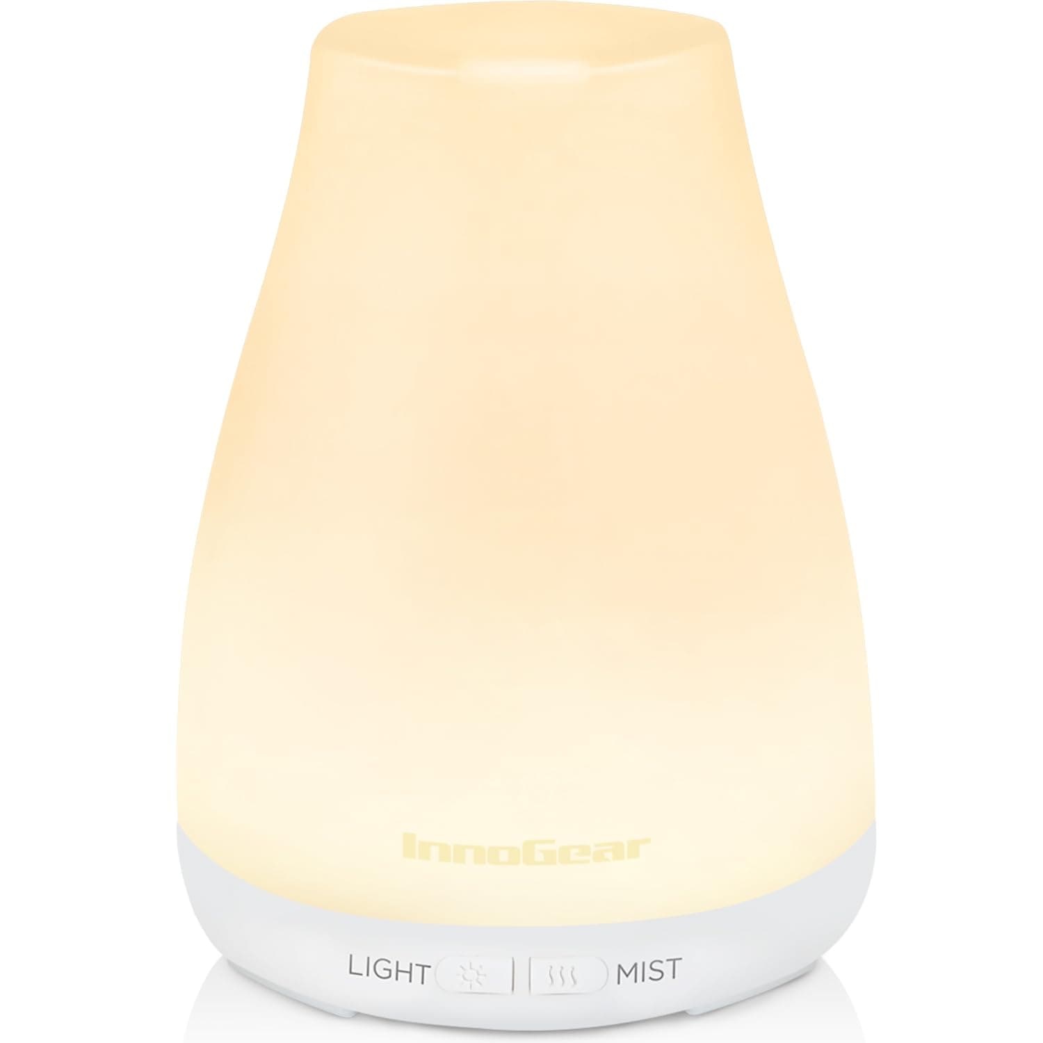 InnoGear Essential Oil Diffuser, Premium 5-in-1 Diffusers for Home Scent Aromatherapy Diffuser Air Desk Humidifier for Bedroom Large Room Office 7 Color LED 2 Mist Mode Waterless Auto Off, Basic White