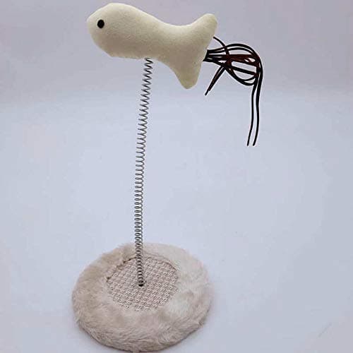 CHOOSTIX CATACHOO Cat Toy, Spiral Scratch Pole, Plush Mouse, WPS-079/BR, Yellow, Medium 125g, 125 g