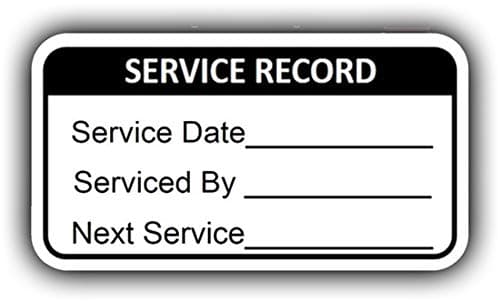 Service Record Labels Next Due Reminder Stickers (52)