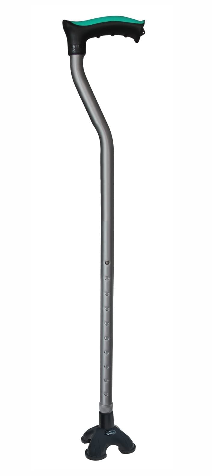Tynor Walking Stick Tetra | Lightweight & Sturdy for Mobility Support | for Seniors & Rehabilitation | Universal Size, (Grey, 1 Unit)