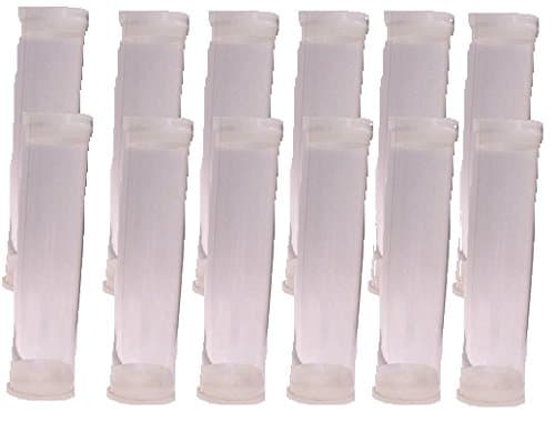 Clear plastic storage tubes with natural plugs, One Inch diameter, 4.5" Long, One dozen (4.5")