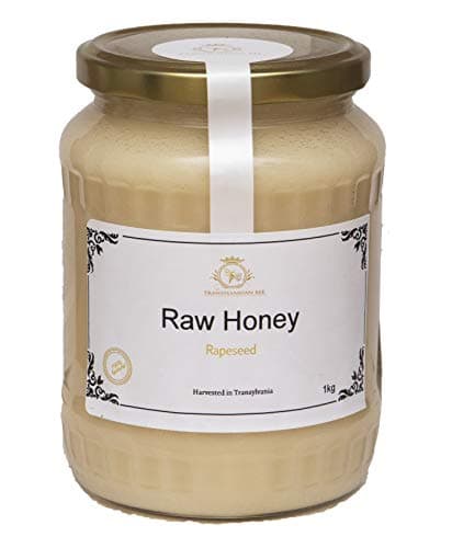Raw Honey 1Kg, 100% Natural, Unprocessed, Unpasteurized, Harvested from The Forests and Fields of Transylvania in Summer of 2019 (Rapeseed)