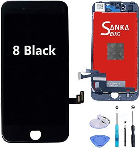 SANKA for iPhone 8 LCD Screen Replacement Display Digitizer 3D Touch Assembly Black with Free Repair Tools Kit (4.7Inch, Model A1863/A1905/A1906)