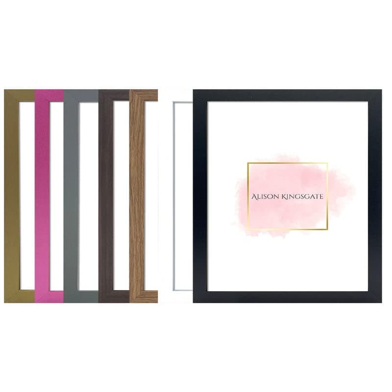 Alison Kingsgate Sleek White 45x45cm Frame Picture Frames With Clear Perspex Sheet and Wall Hanging Hooks - Square 45cm x 45cm White Photo Frame - British Handmade Frames