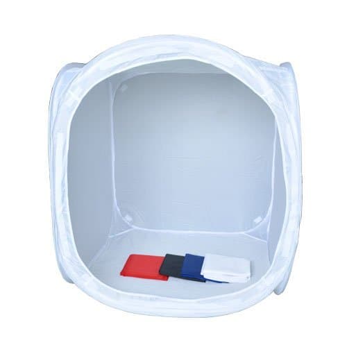 Bestshoot 24" Portable Photo Studio Shooting Tent Light Box Cube Diffusion Softbox Tent with 4 Colors Backdrops (Red Dark Blue Black White) for Table Top Indoor Outdoor Photography