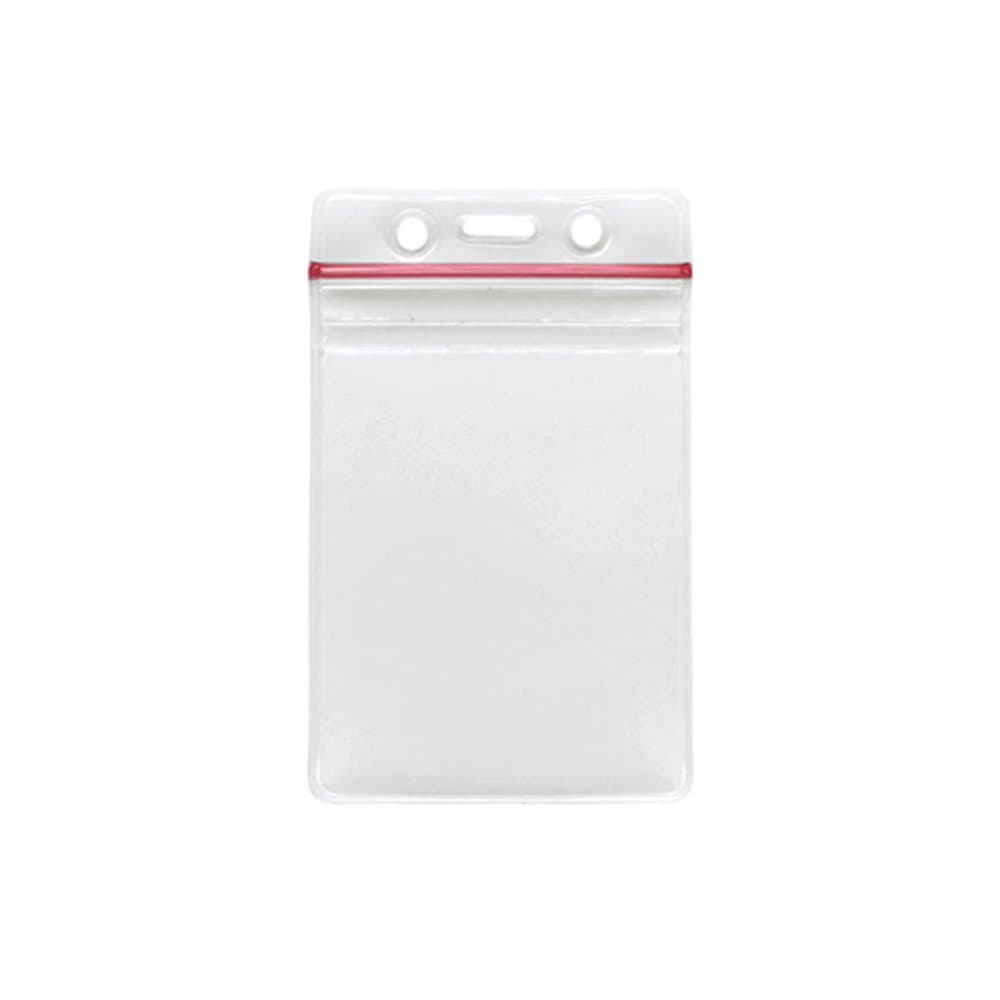 Bulk 100 Pack - Brady People ID 1815-1110 Vinyl Vertical Badge Holder with Resealable Top, 4.95" L x 3.00" W, Clear