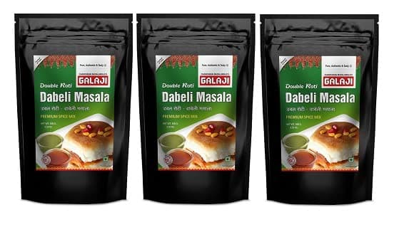 Galaji Double Roti - Dabeli Masala 100 Grams x 3 Packets Homemade Powdered | for Healthy Cooking | Ready to Cook | All Seasonings Spices | Pure & Hygiene | Spice Mix