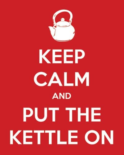 Keep Calm and Put The Kettle On, premium art print (classic red)