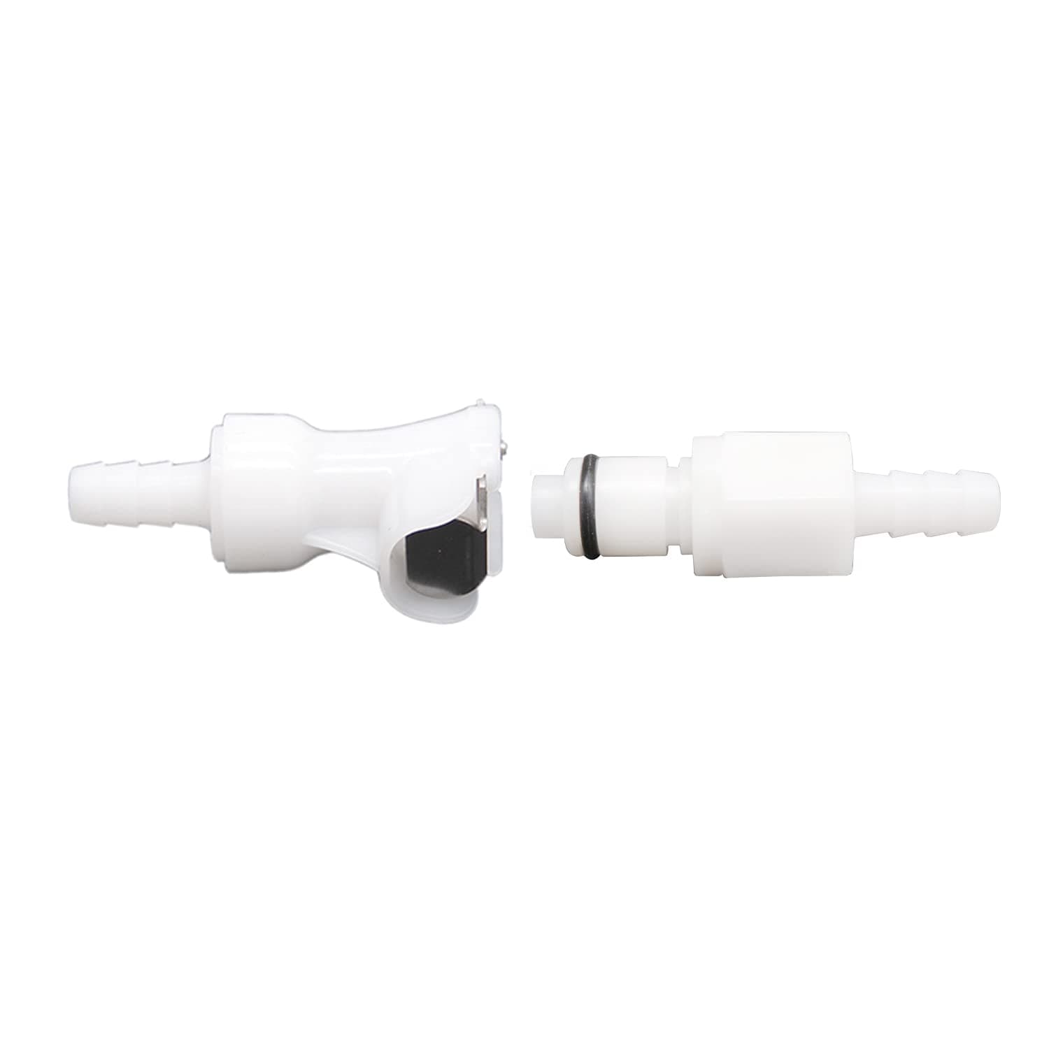 Plastic Hose Quick Connector with Shut-Off,Gas and Liquid Quick Connector check valve Beer Line Tubing Quick Disconnect (1/4” Barb)