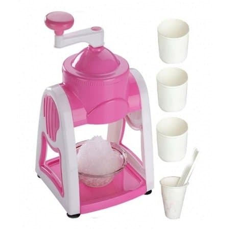 Manual Gola Maker Machine for Ice Dish with 3 Bowls & One Glass & Stick
